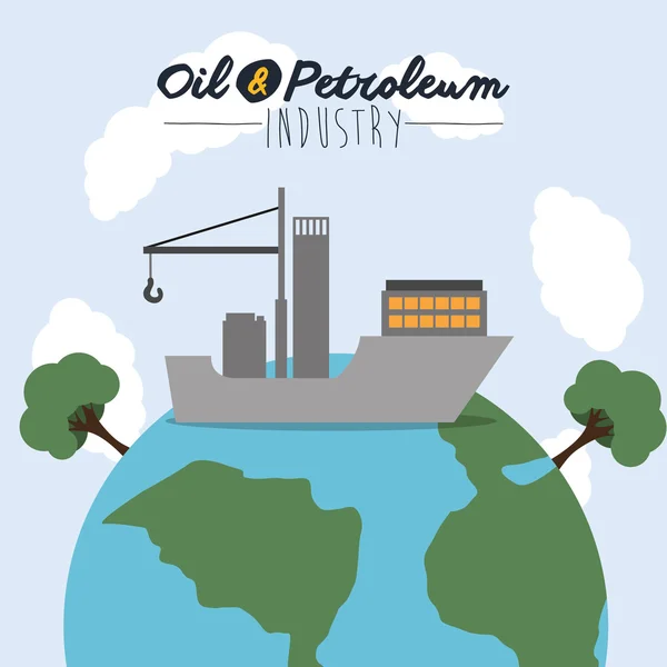 Olja och petroleumprodukter industri design — Stock vektor