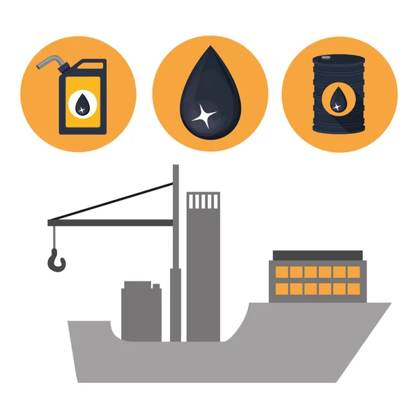 석유 및 석유 산업 디자인 — 스톡 벡터