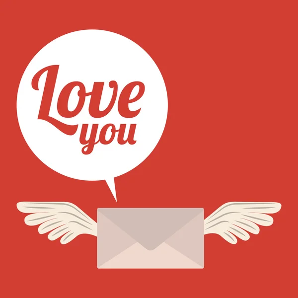 Liefde brief ontwerp — Stockvector