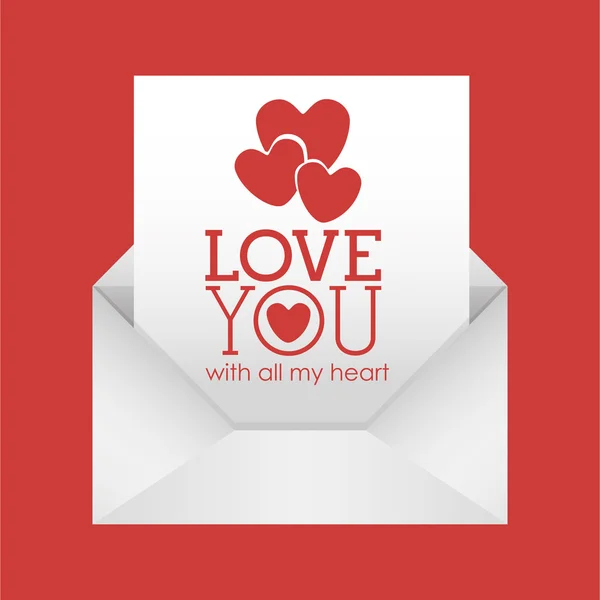 Diseño de carta de amor — Vector de stock