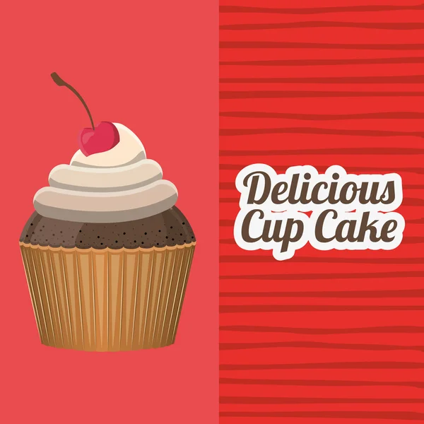 Γευστικό cupcake σχεδίου — Διανυσματικό Αρχείο