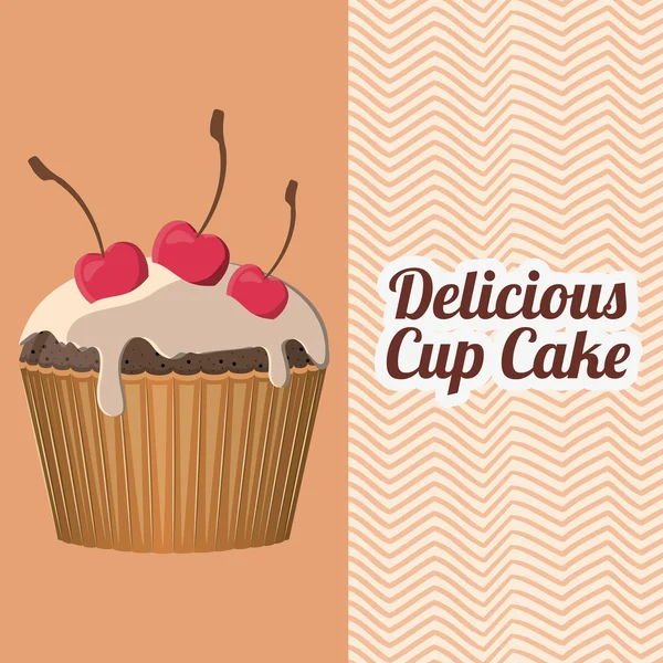 Delicioso diseño de cupcakes — Archivo Imágenes Vectoriales