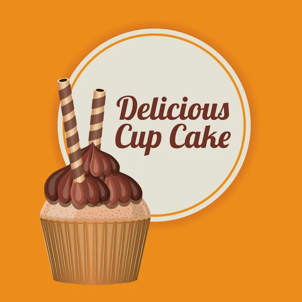 Delicioso diseño de cupcakes — Vector de stock