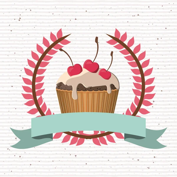 Delicioso diseño de cupcakes — Vector de stock