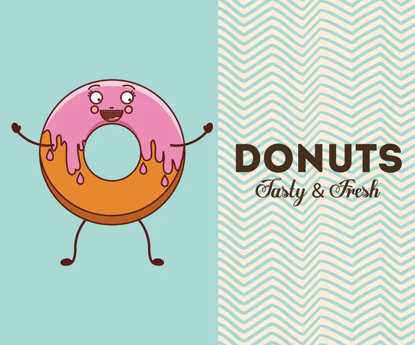 Delicioso diseño de donuts — Vector de stock