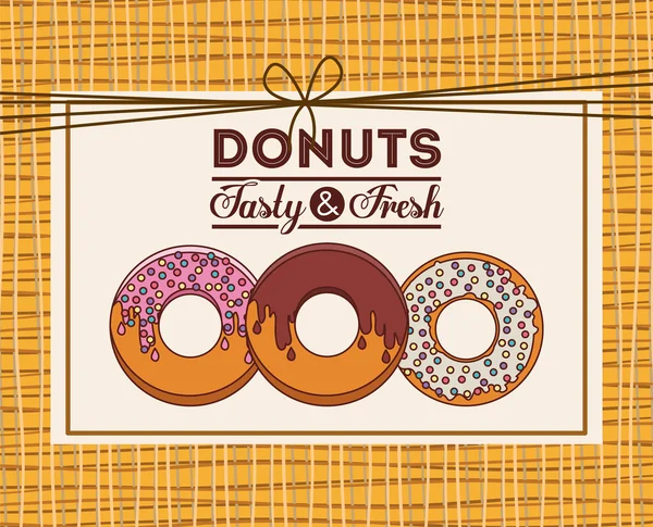 Delicioso diseño de donuts — Vector de stock