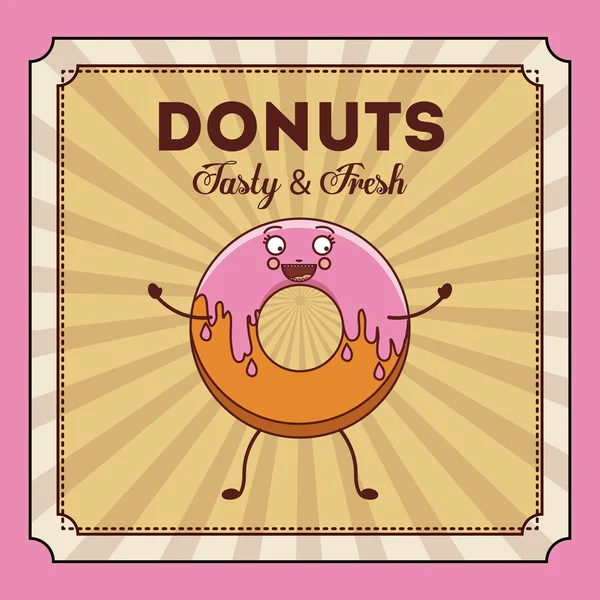 Delicioso diseño de donuts — Vector de stock