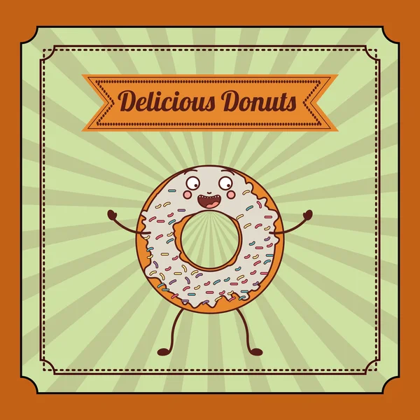 Delicioso diseño de donuts — Vector de stock