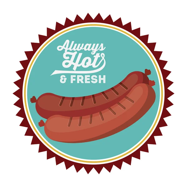 Delicious sausage design — Stock Vector