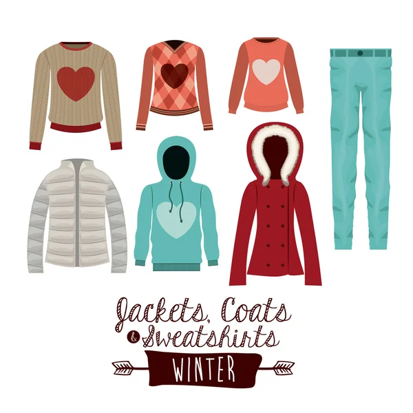 Winter kleding design — Stockvector
