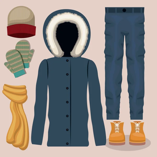 Conception de vêtements d'hiver — Image vectorielle