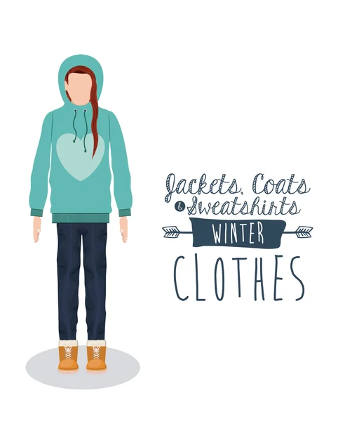 Diseño de ropa de invierno — Vector de stock