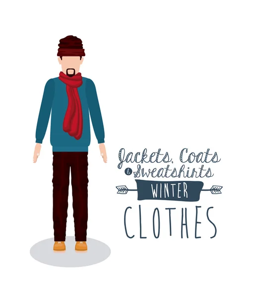 Conception de vêtements d'hiver — Image vectorielle