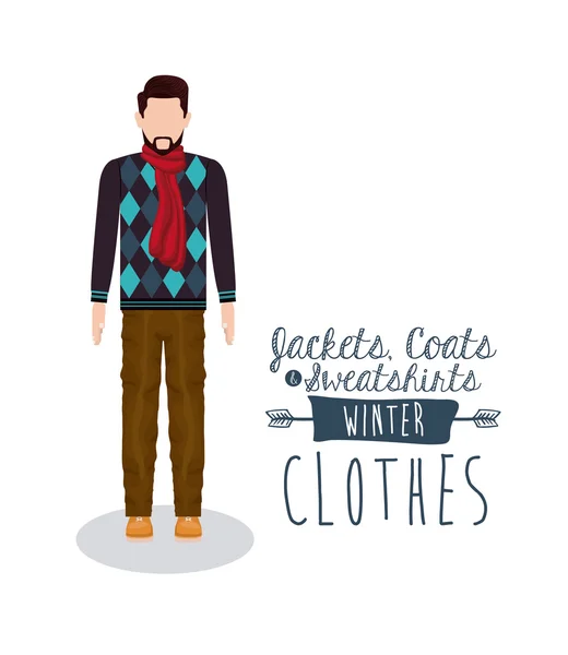 Conception de vêtements d'hiver — Image vectorielle
