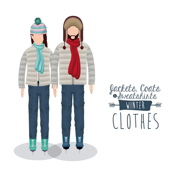 Winter kleding design — Stockvector