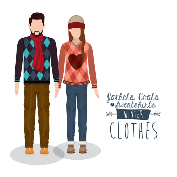 Zimní oblečení design — Stockový vektor
