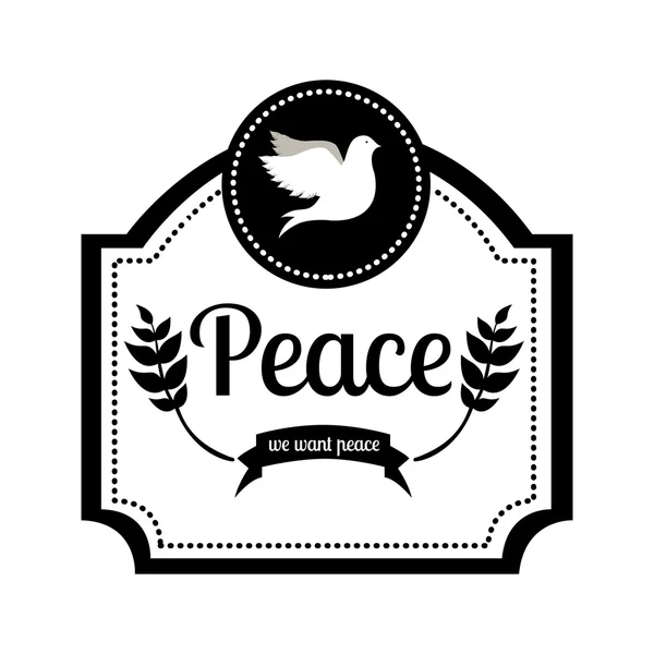 Message og peace design — Stock Vector