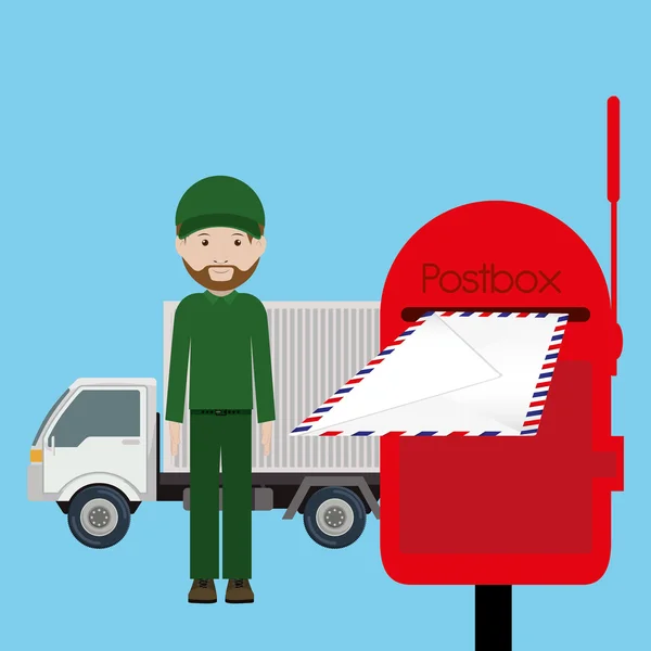 Conception du service postal — Image vectorielle