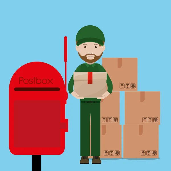 Conception du service postal — Image vectorielle