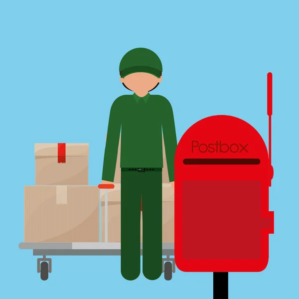 Concepção dos serviços postais —  Vetores de Stock
