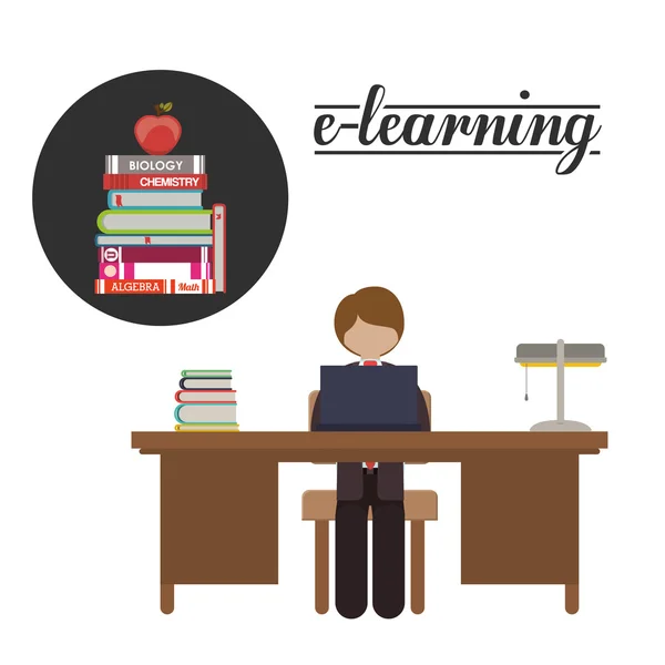 Progettazione concettuale dell'e-learning — Vettoriale Stock