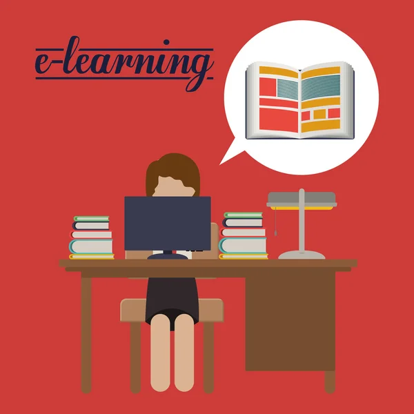 E-learning design de conceito — Vetor de Stock