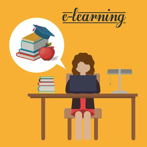 Progettazione concettuale dell'e-learning — Vettoriale Stock