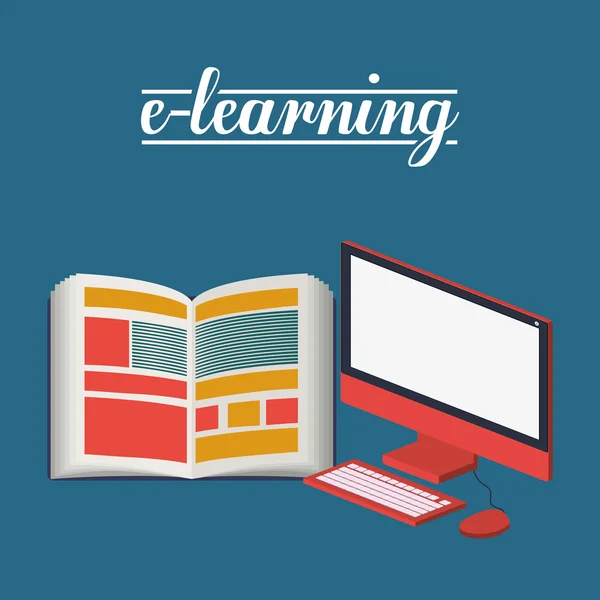 E-learning design de conceito — Vetor de Stock