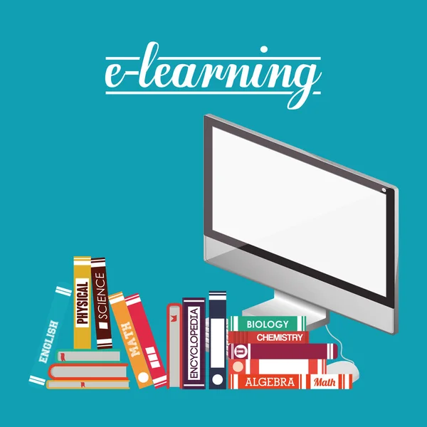 E-learning design de conceito — Vetor de Stock