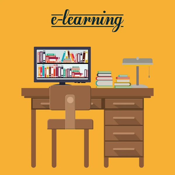 E-learning design de conceito — Vetor de Stock