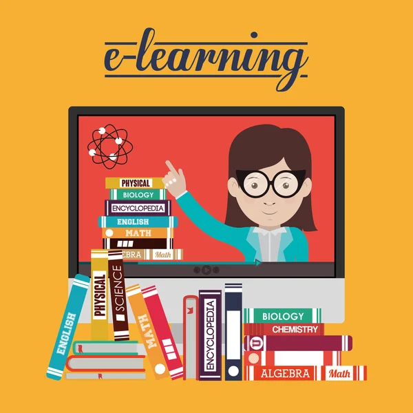 Progettazione concettuale dell'e-learning — Vettoriale Stock