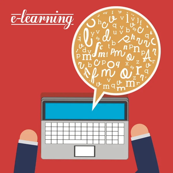 Progettazione concettuale dell'e-learning — Vettoriale Stock