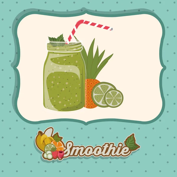 Design de smoothie de frutas — Vetor de Stock