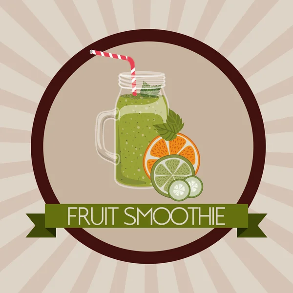 Diseño de batido de frutas — Vector de stock