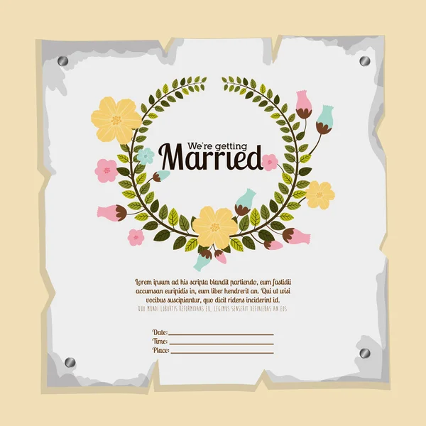 Дизайн свадебного приглашения — стоковый вектор
