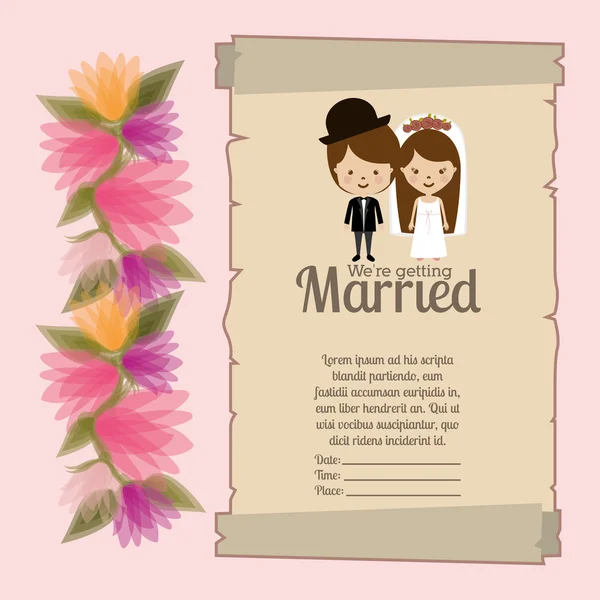 Diseño de invitación de boda — Vector de stock