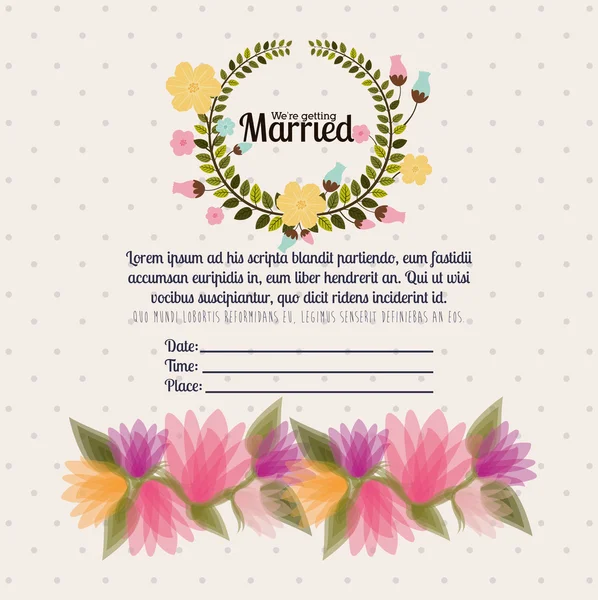 Conception d'invitation de mariage — Image vectorielle