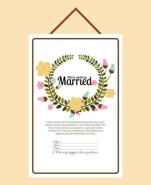 Design de convite de casamento — Vetor de Stock