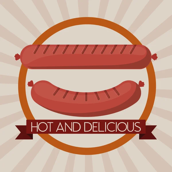 Delicious sausage design — Stock Vector