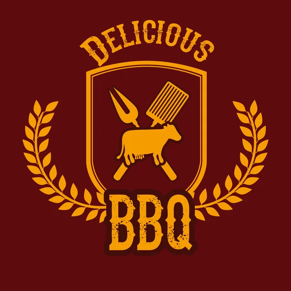 Delicioso diseño de barbacoa — Vector de stock