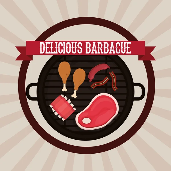 Délicieux barbecue design — Image vectorielle