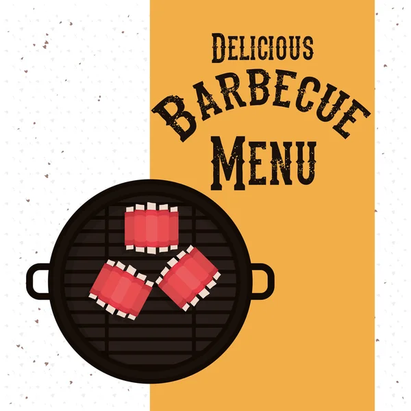 Delicioso diseño de barbacoa — Vector de stock