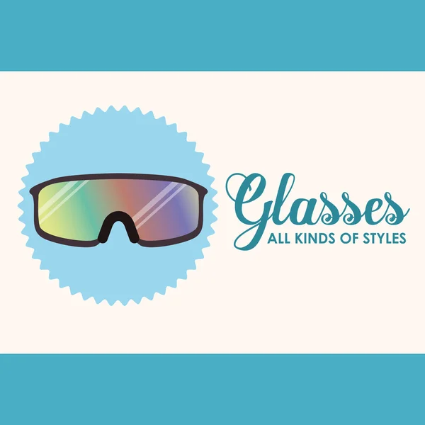 Druhy a styly brýle designu — Stockový vektor