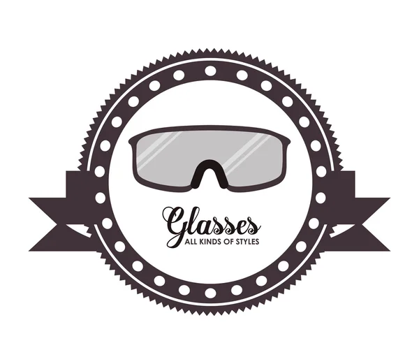 Kinds and styles of glasses design — Stock Vector