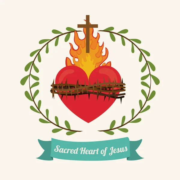 Corazón sagrado del diseño de Jesús — Archivo Imágenes Vectoriales