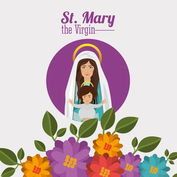 St mary la conception vierge — Image vectorielle