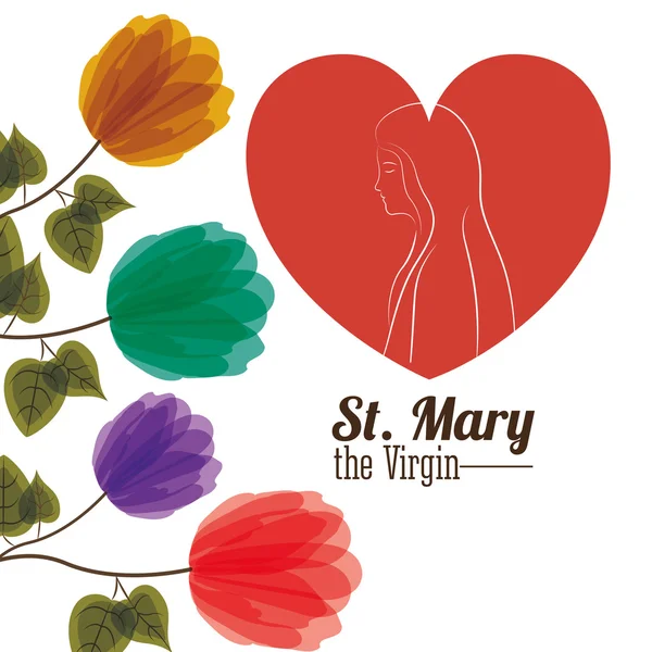 St mary o desenho virgem — Vetor de Stock