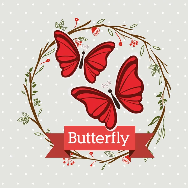 Krásné motýly design — Stockový vektor
