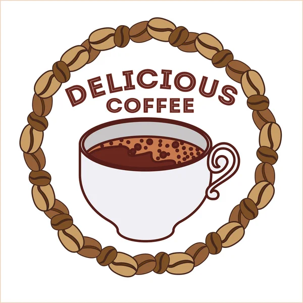 Design de café delicioso — Vetor de Stock