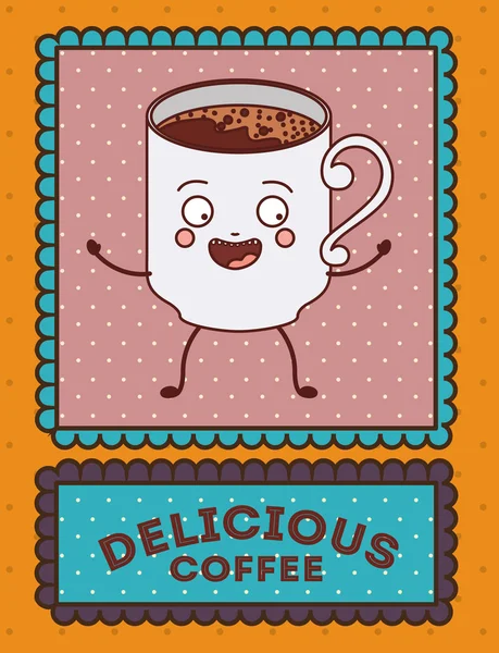 Design de café delicioso — Vetor de Stock